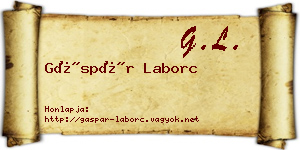 Gáspár Laborc névjegykártya